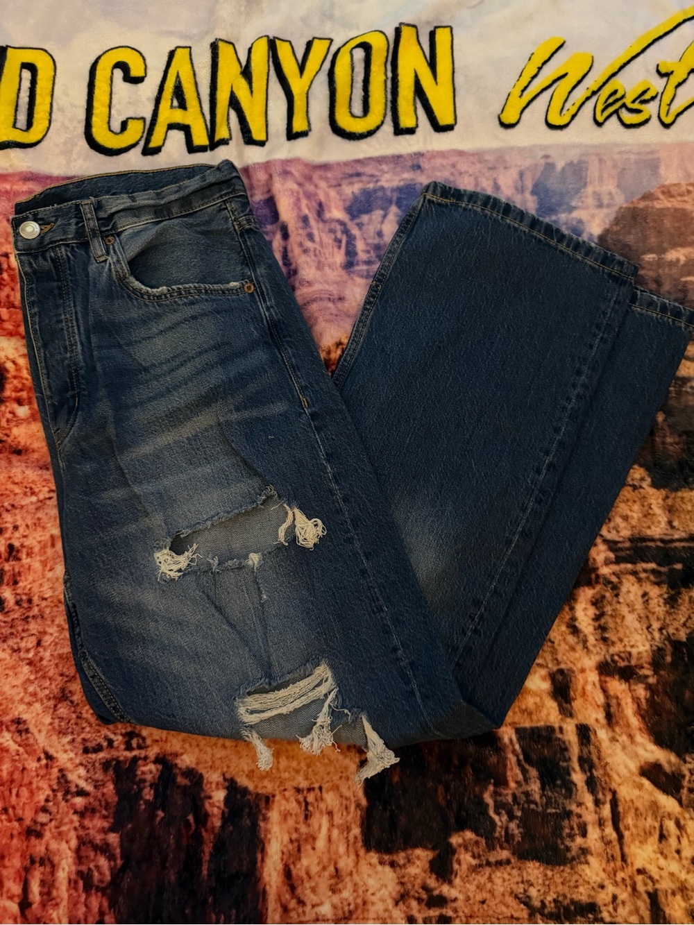 Aeropostale Womens Distressed Baggy Jeans - Size 14